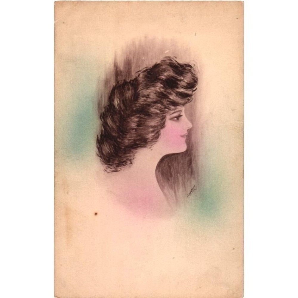 Cobb Shinn Artist‎ Signed Woman Postcard Unposted but Noted 1910